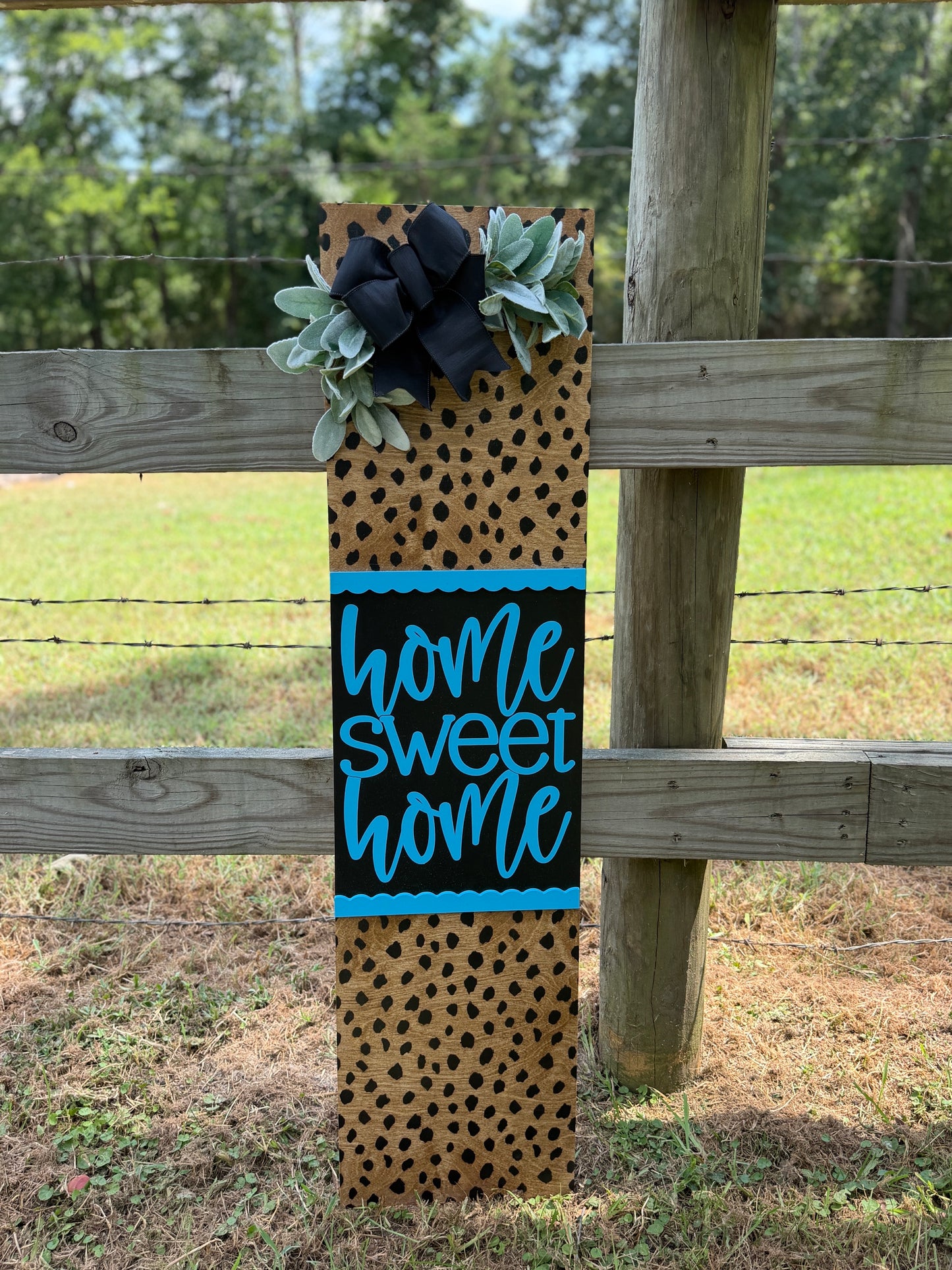 Cheetah Print "Home Sweet Home" Leaner