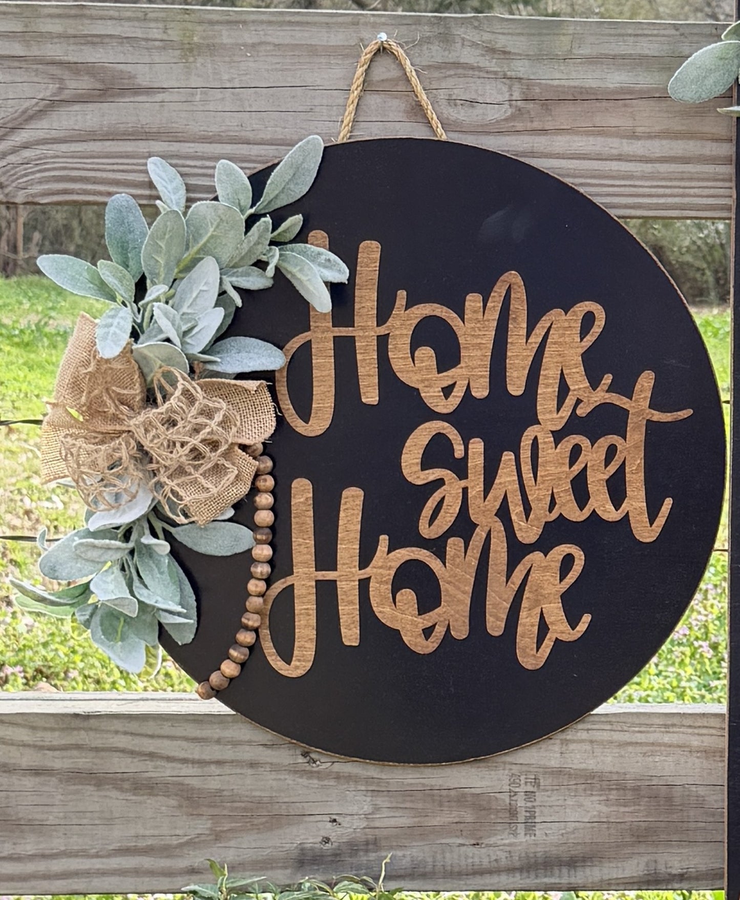 Wood Grain "Home Sweet Home" Door Hanger