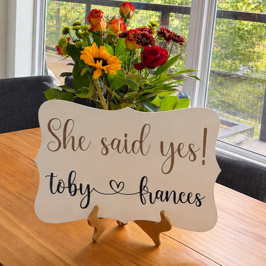 Personalized "She Said Yes!" Engagement Sign