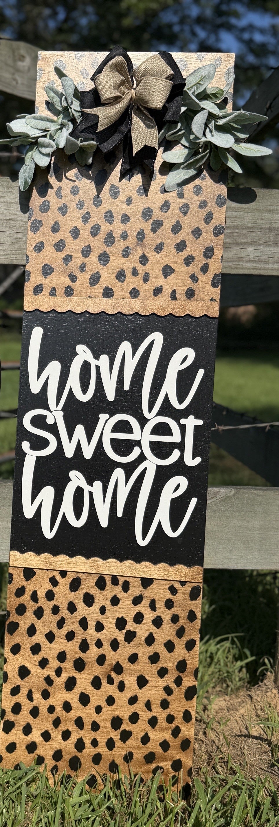 Cheetah Print "Home Sweet Home" Leaner